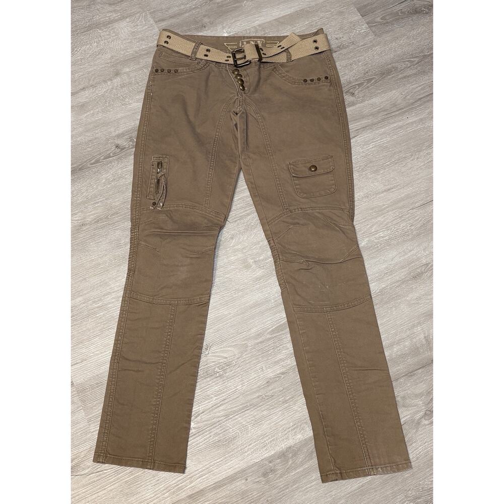 JNY Utility Cargo Button Fly‎ Gorpcore Pants Jennyfer Khaki Green Sz Eur 42